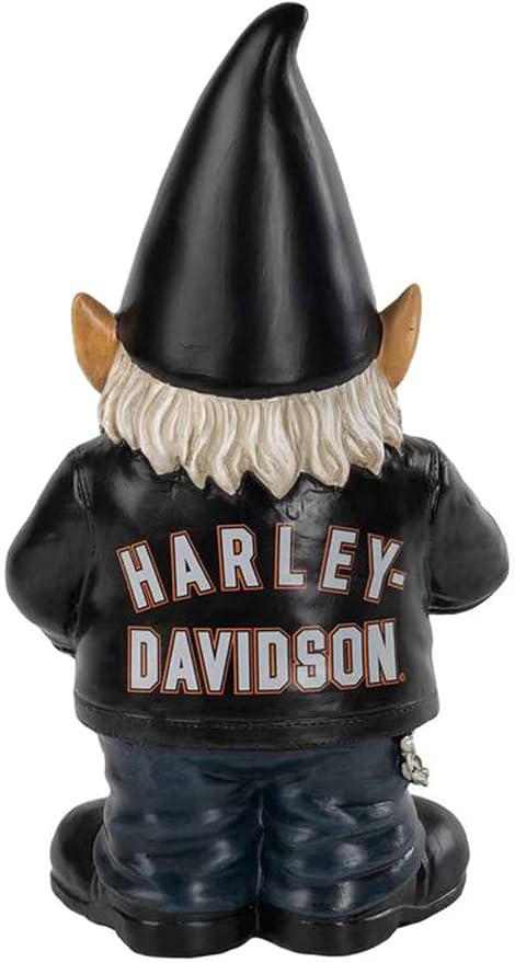 Harley-Davidson Bar & Shield Sculpted Biker Garden Gnome Ace, Indoor/Outdoor Use