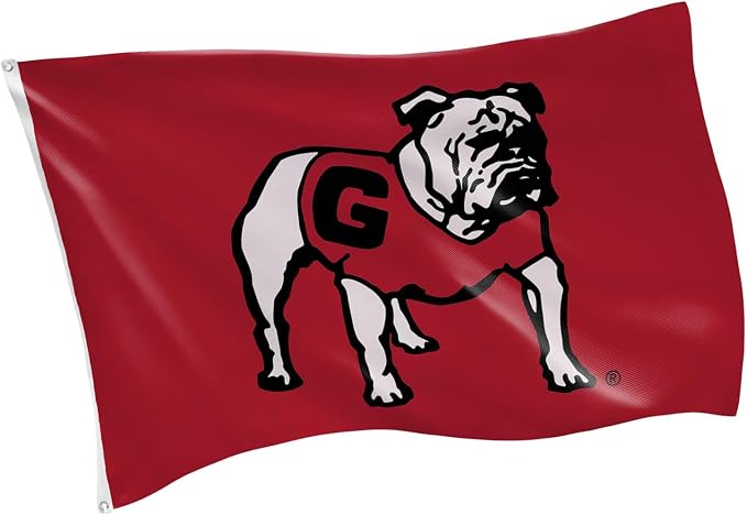 NCAA University of Georgia Flag with Grommets, 3'x5' UGA Bulldogs Outdoor College Flags & Banners for Garden Patio Indoor Wall Décor