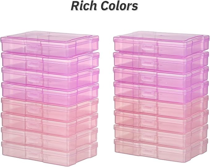 4""x6"" Photo Storage Box with Handle photo and craft keeper storage box 16 Inner photo case Large Gradient, Pink Series