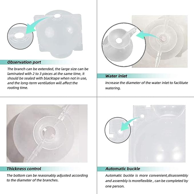 10 Pcs Air Layering Pods,Grafting Kit Reusable Half Transparent Air Layering Propagation Kit Plant Root Growing Box for Fast Propagation Plant Rooting Ball Tree Grow Tubes Plant Propagation Ball