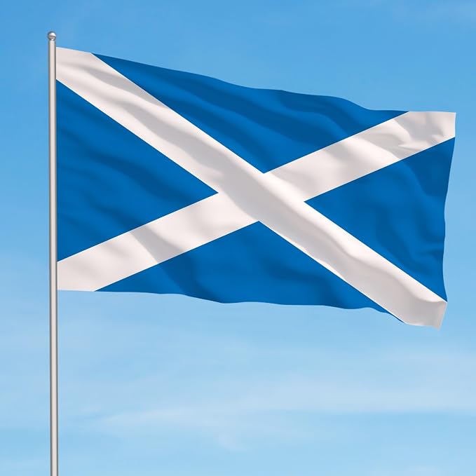 AhfuLife Scotland Flags 3x5 Ft, Large Scotland Flags for Outside - Double Side with Brass Eyelets for for Olympic Party Decorations, Bar Garden Street Decoration Indoor Outdoor