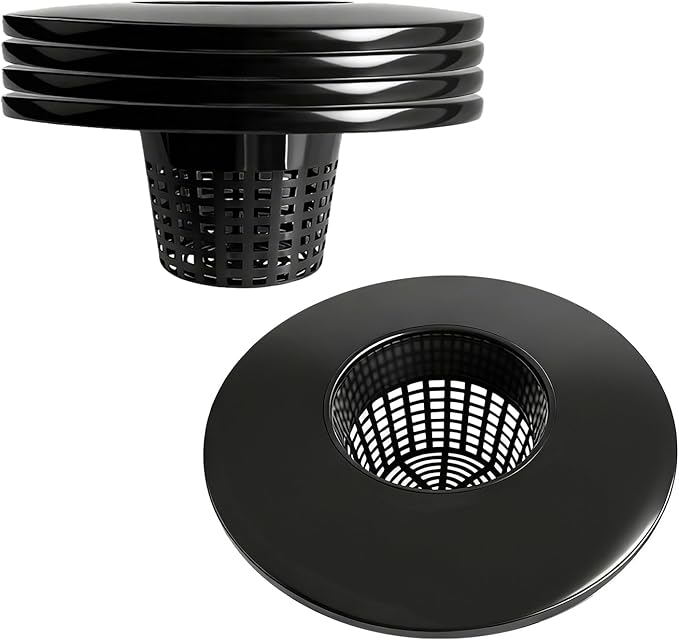 6 Inch Net Pots with Wide Lids for 3.5 and 5 Gallon Buckets 5 Pack Hydroponic Net Cups
