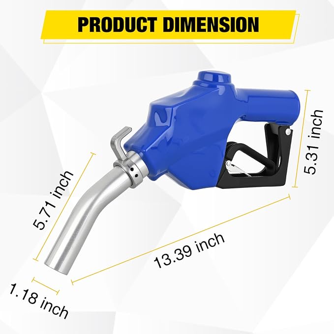 Nilight 1" NPT Fuel Nozzle with Fuel Hose Swivel, High Flow Auto Shut Off Gas Pump Transfer Refilling Nozzle with Adjustable Speed Padlock for Gasoline, Kerosene, Diesel