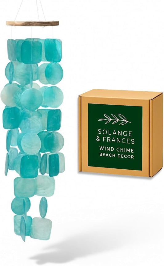 Solange & Frances Beach Decor, Outdoor Decor, Wind Chimes for Outside. Unique Yard Decorations Outdoor Windchimes, Birthday Gifts for Women, and Gift for Men