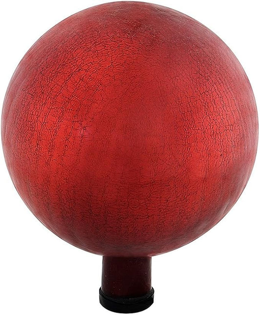 Achla Designs 10-Inch Crackle Gazing Globe Ball, Red