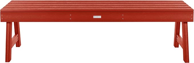 highwood Weatherly Backless Bench, 5 Feet, Rustic Red