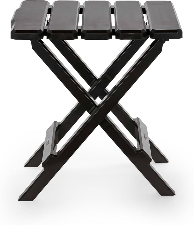 Camco Adirondack Style Folding Plastic Large Table with Footrest Design and Easy to Setup Construction for Indoor or Outdoor Use, Mocha