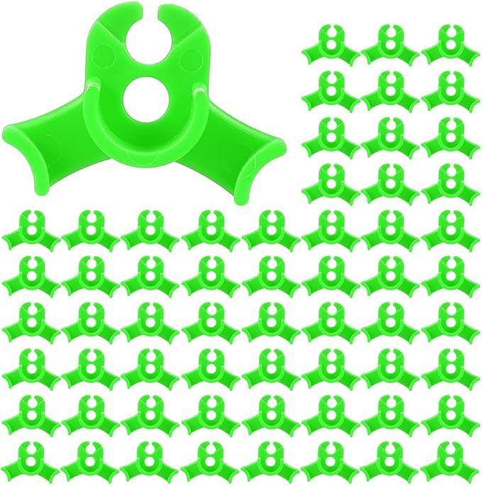 LucyPhy 60 Pack Plant Bender Angle Adjustable Plant Training Clips Low Stress Training Clips 90 Degrees Plant Stem(Circle Style,Green)