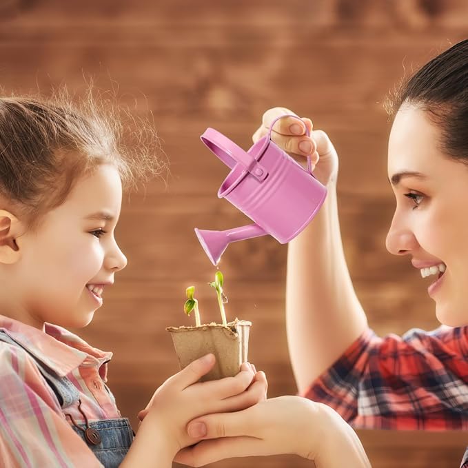 5pcs Mini Metal Watering Cans for Kids Small Galvanized Iron Watering Pot for Indoor Plants Succulents Decorative Vintage Style Flower Waterer for Home Craft Party Favors Housewarming