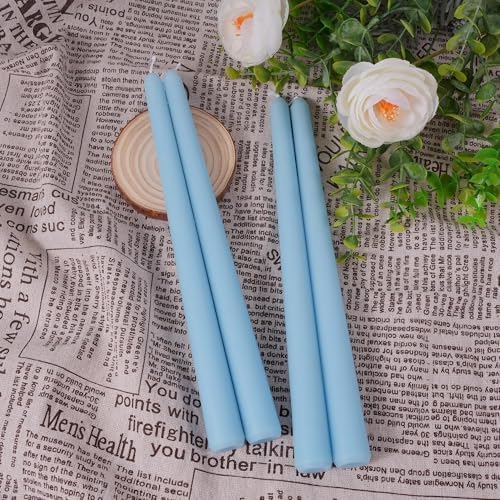 Viyffo Taper Candles, 10 Inch, 4 Pack, Sky Blue – Unscented, Smokeless - Image 3