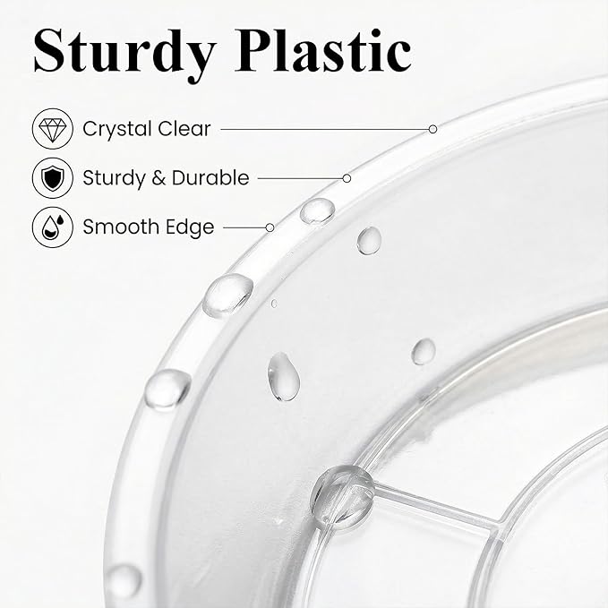 30 Pack Plant Saucer 4 Inches Plant Trays for Pots Plastic Round Drip Trays Flower Pot Saucers Clear Planter Water Tray Plant Drainage Tray, Clear