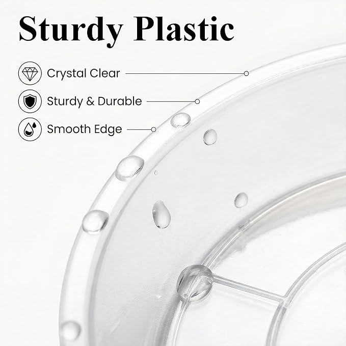 30 Pack Plant Saucer 5 Inches Plant Trays for Pots Plastic Round Drip Trays Flower Pot Saucers Clear Planter Water Tray Plant Drainage Tray, Clear