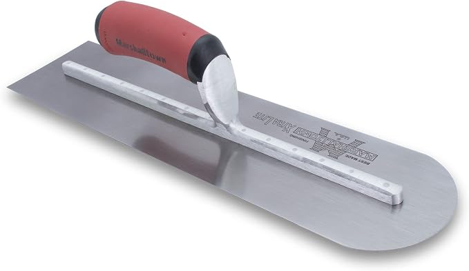 MARSHALLTOWN Rounded Front Finishing Trowel, 20 x 4 Inch Steel Blade, Assembled in USA, MXS20RED