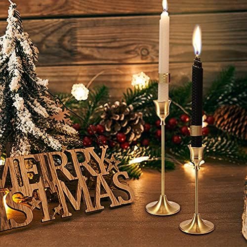 Vindar Candlestick Holders Taper Candle Holders - Set of 6 Gold Candle Sticks Holder Decorative for Dining Room, Centerpiece, Table, Wedding, Mantel, Candlelight Dinner, Party - Image 7
