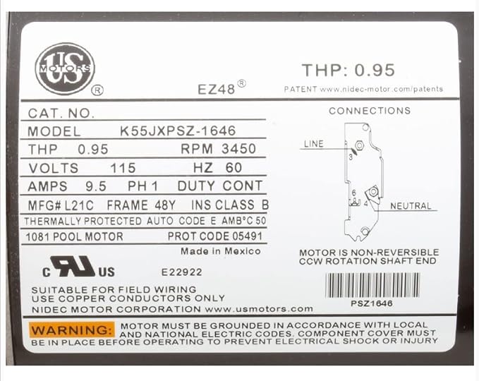 Waterway Plastics Waterway Hi-Flo II Above Ground Pool Pump 115 Volts