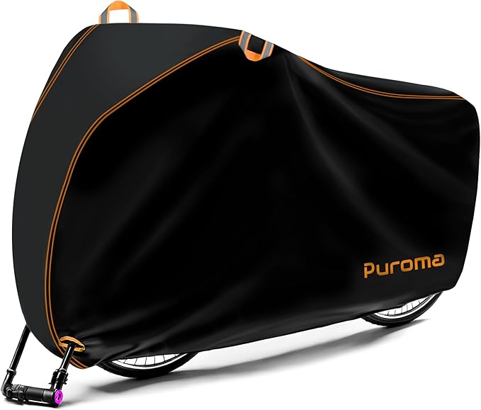 Puroma Bike Cover for 1/2/3 Bikes, 210D Waterproof Outdoor Storage Bicycle Covers Rain Sun UV Dust Wind Proof with Lock Hole for Mountain Road Electric Bike