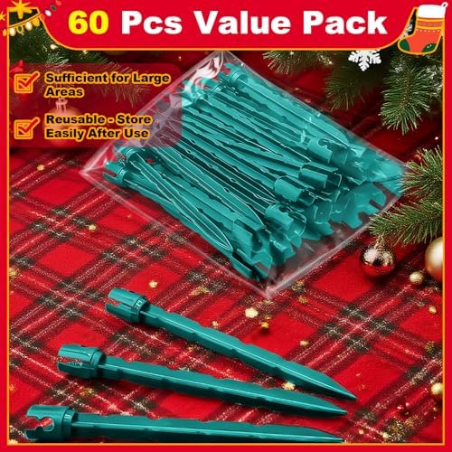60 Pcs 5 Inch Christmas Light Stakes Universal Yard Lawn Holiday Light Stakes for C7 C9 String Lights Holders on Yards, Pathways (Green) - Image 7