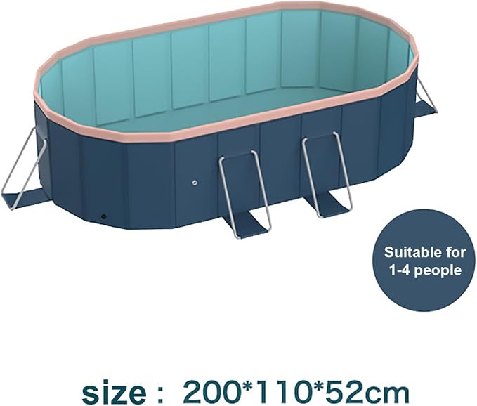 Montary Foldable Large Non-Inflatable Oval Swimming Pool for Family - Hard Plastic Shell, Oversized Thickened Design, Portable Collapsible Backyard Pool-78.7"x43.3"x20.5"
