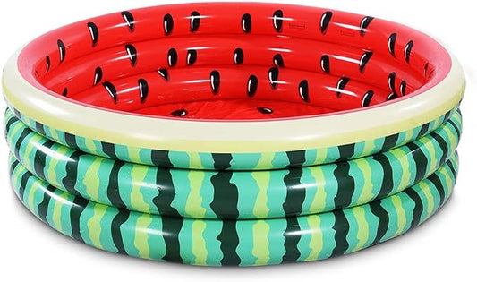 Kiddie Watermelon Baby Pool – 60”x15” Inflatable Ball Pit for Toddlers Outdoor & Baby Swimming Play for Backyard, Durable Blow-Up Design