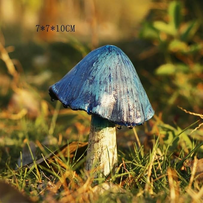 6 PCS Mushroom Decor Fairy Garden Accessories Outdoor - Assorted Sizes Resin Garden Mushrooms, Colorful Mushroom Figurines Yard Art Ornaments for Lawn, Patio, Plant Pot Decor