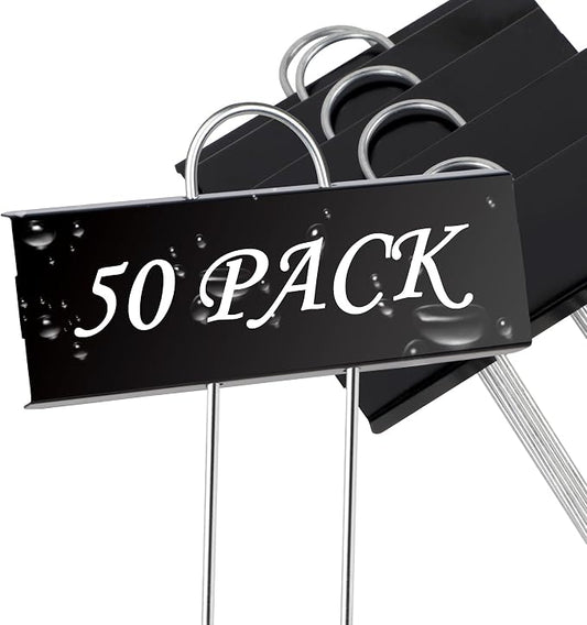 FORUP Metal Plant Labels, 50 Pack Garden Label Markers, Weatherproof Garden Stake Tags, Reusable Planting Gardening Markers, Black