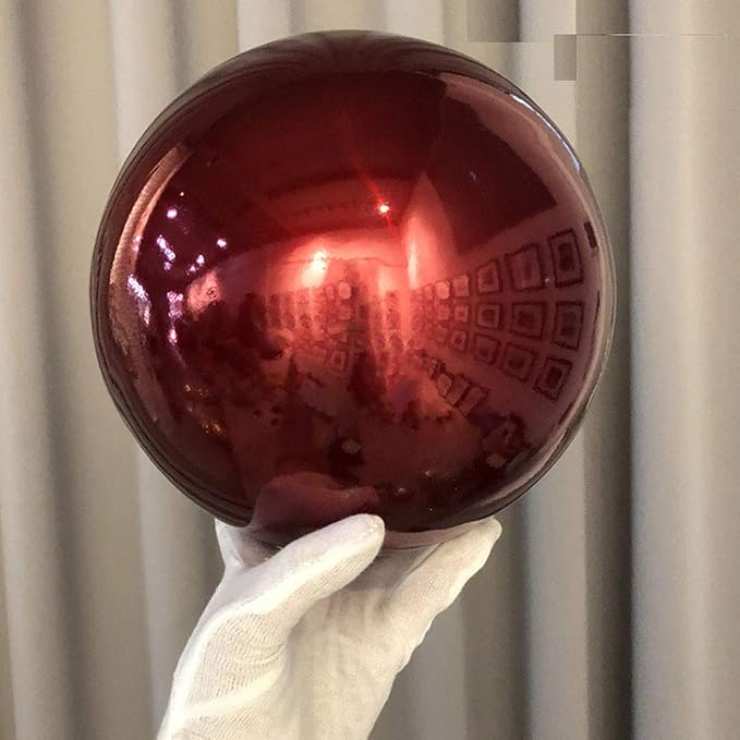10 Inch Red Stainless Steel Gazing Ball, Mirror Garden Globe, Home Decor