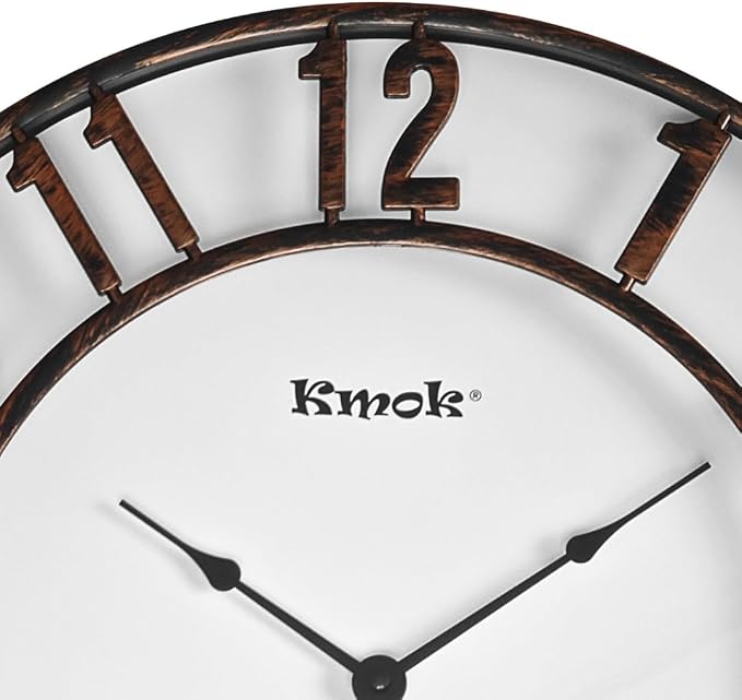 16" Bronze Roman Numeral Wall Clock, Silent | Indoor/Outdoor, Waterproof, Battery Operated, Brush Finish