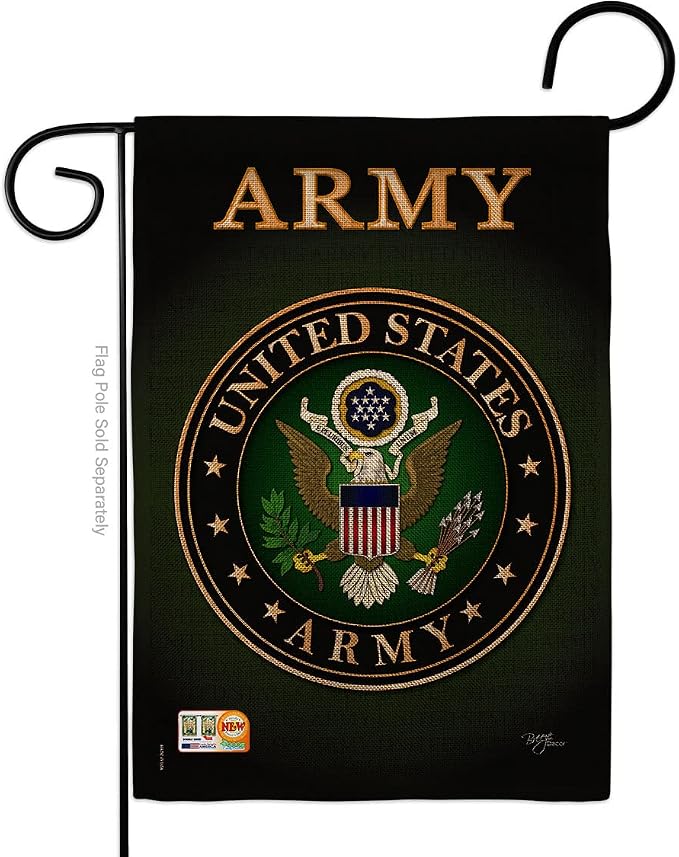 Army Burlap Garden Flag - Armed Forces Rangers United State American Military Veteran Retire Official - House Decoration Banner Small Yard Gift Double-Sided Made in USA 13 X 18.5