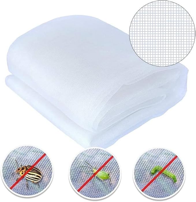 Agfabric Bird Netting 72" Hx72 W Garden Netting,Plant Cover Fruit Tree Netting Mesh Protection Bag with Drawstring,White
