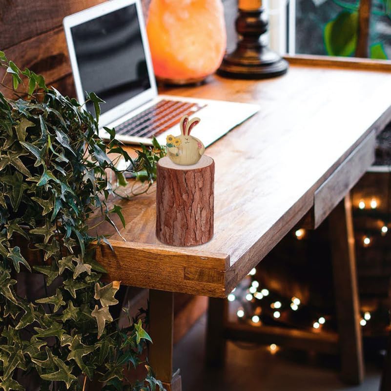 Vaguelly 3Pcs Cedar Wood Tree Stump Display Stands Small Tree Stand Base for Diy Crafts Wooden Tea Light Holder Pillar Candle Stand Photography Prop Natural Wood Decor for Centerpieces - Image 2