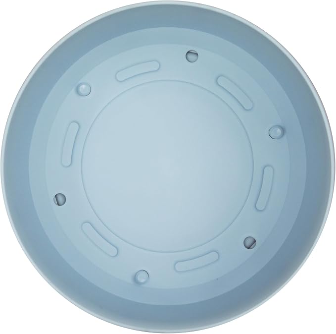 Bloem Mathers Round Planter with Saucer Tray: 12" - Misty Blue - Modern Design, Durable Plastic Pot, Removable Saucer, for Indoor & Outdoor Use, Gardening, 5.8 Gallon Capacity