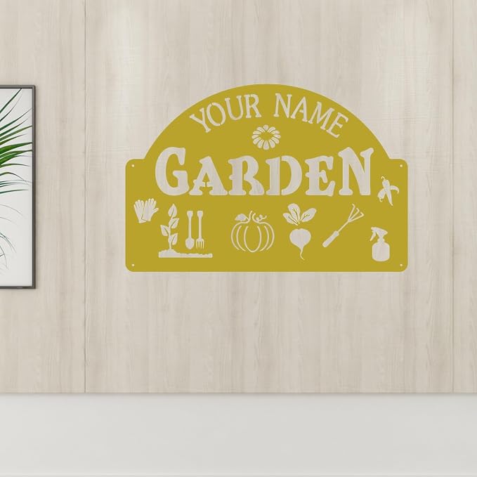 CFC0121330 Garden logo, personalized metal logo, for personalized, customized name mural garden logos, for outdoor plaque for mothers and grandma, the big logo of the exclusive vegetable garden