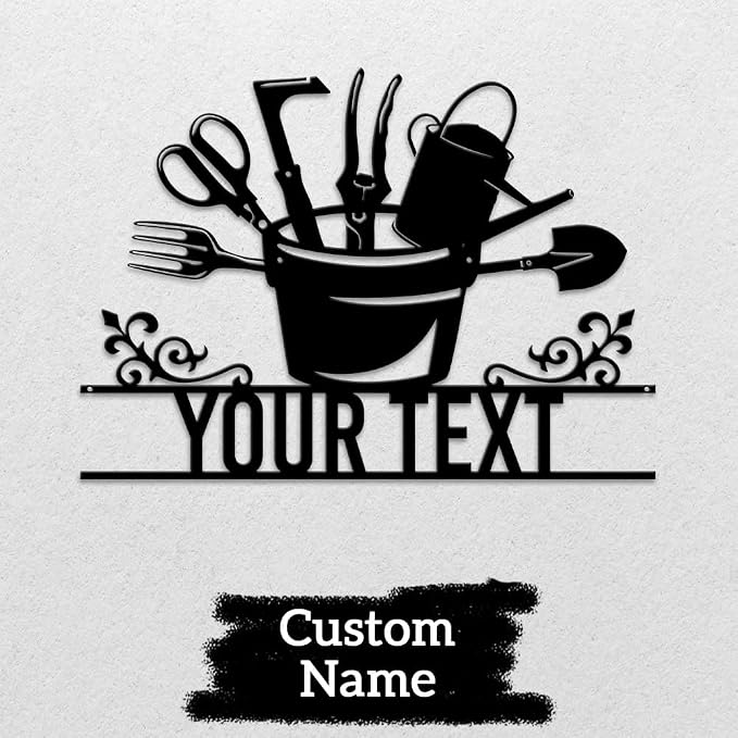 MeMate Personalized Metal Signs, Garden Signs, Garden Sign to Personalize, Large Sign for She Shed Garden, Customized Name Wall Art for Garden Outdoor Decor, Personalized Outdoor Plaque