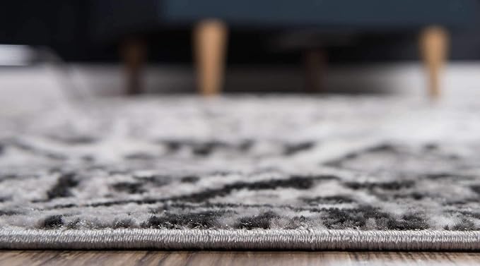 Unique Loom Sofia Collection Area Rug - Grace (5' 1" Round, Dark Gray/ Gray)