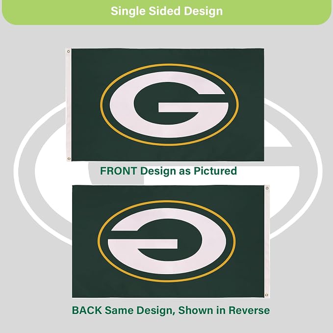 Team Sports America NFL Green Bay Packers 3 x 5 Outdoor Durable Flag with Grommets | Heavy Duty Flag & Banner for Outdoor Garden Patio | Indoor Wall Decor | Works with Flag Poles for House