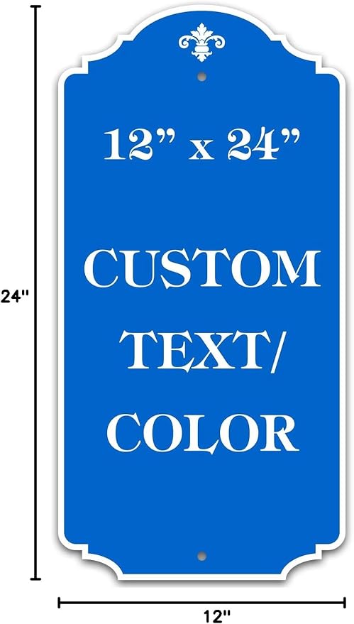 Custom Sign, Customized for Outdoor/Indoor Use, Personalized Designer Style Sign, 12x24 Inch, 24 Colors, Rust-Free Thick AlumaBond - Made by: My Sign Center, USA (Florolex II - Flood)