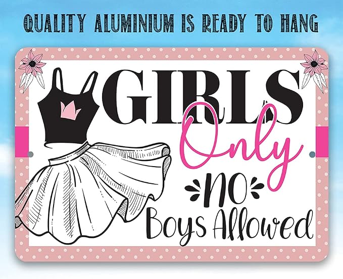 She Shed Sign - Girls Only - Metal Sign - Indoor/Outdoor Shed Art - She Shed Decor Gift, Funny Birthday Gifts for Women, Metal Shed Signs, She Shed Decorations, Christmas Presents for Women