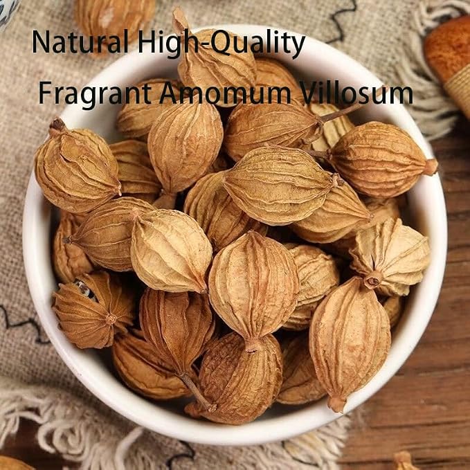 Chinese Cardamom (Sha Ren) 川砂仁 - 5.29oz/150gPure Natural Chinese Herbal Medicine- Amomum Villosum Pods - Dried Whole Herbal Spice for Tea, Cooking (Amomum villosum)