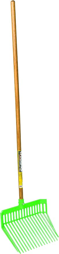 Little Giant® DuraFork Pitch Fork | Manure Fork | Polycarbonate Stable Fork with Angled Tines | Lime Green