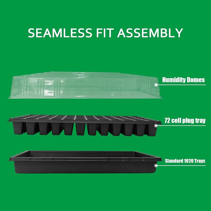 RooTrimmer Plant Growing Nursery, Standard 1020 Trays Plastic Sturdy Farmer Self Seedling Tray for Microgreens Indoor Nursery Pots Transplantation (5-Pack, 21.6"×11.2", 2.52" Deep, no Holes)