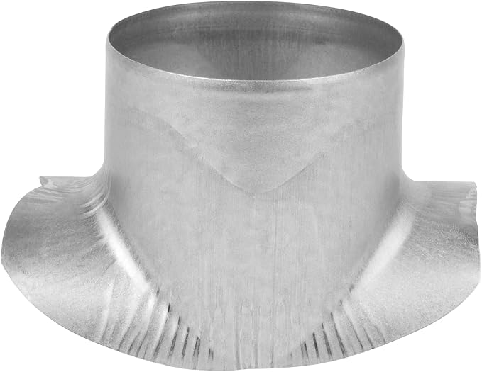 Repa Market Round 90 Degree Splitter for 4” Duct - 4" Outlet Branch Connector - Galvanized Steel Saddle Takeoff, Heavy Duty Supply/Exhaust Air Ventilation Duct Work Collar, Range Hood Duct Adapter