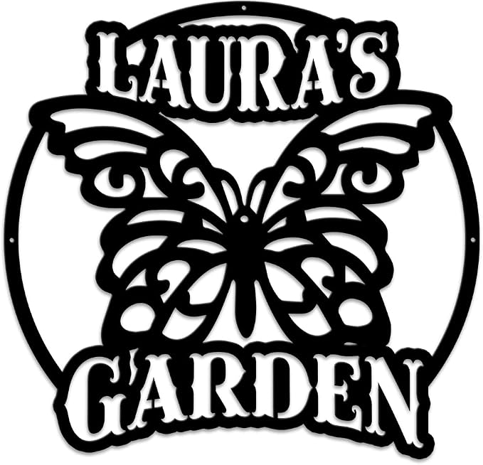 MeMate Personalized Metal Garden Signs - Custom Outdoor Decor, Rustic Plaque for Mom, Grandma, She Shed