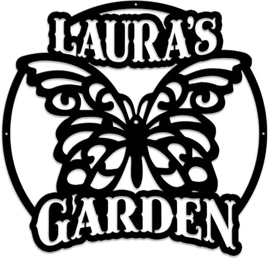 MeMate Personalized Metal Garden Signs - Custom Outdoor Decor, Rustic Plaque for Mom, Grandma, She Shed