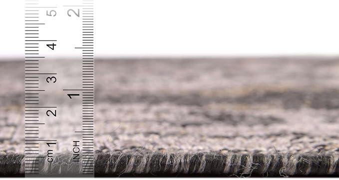 Unique Loom Outdoor Traditional Collection Area Rug - Valeria (6' 1" x 9' Rectangle, Charcoal/ Natural)