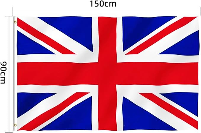 AhfuLife British Flags 3x5 Ft, Union Jack Flags for Outside - Double Side with Brass Eyelets United Kingdom Flag for Olympic Party Decorations, Bar Garden Street Decoration Indoor Outdoor