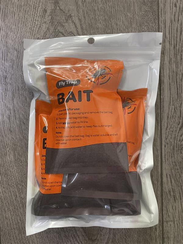 Outdoor Fly Trap Refills [Set of 4] Dissolvable Non-Toxic Bait - Fly Repellent for Outdoor Use Only - Controls Flies for Patios, Barns, Ranches Etc.