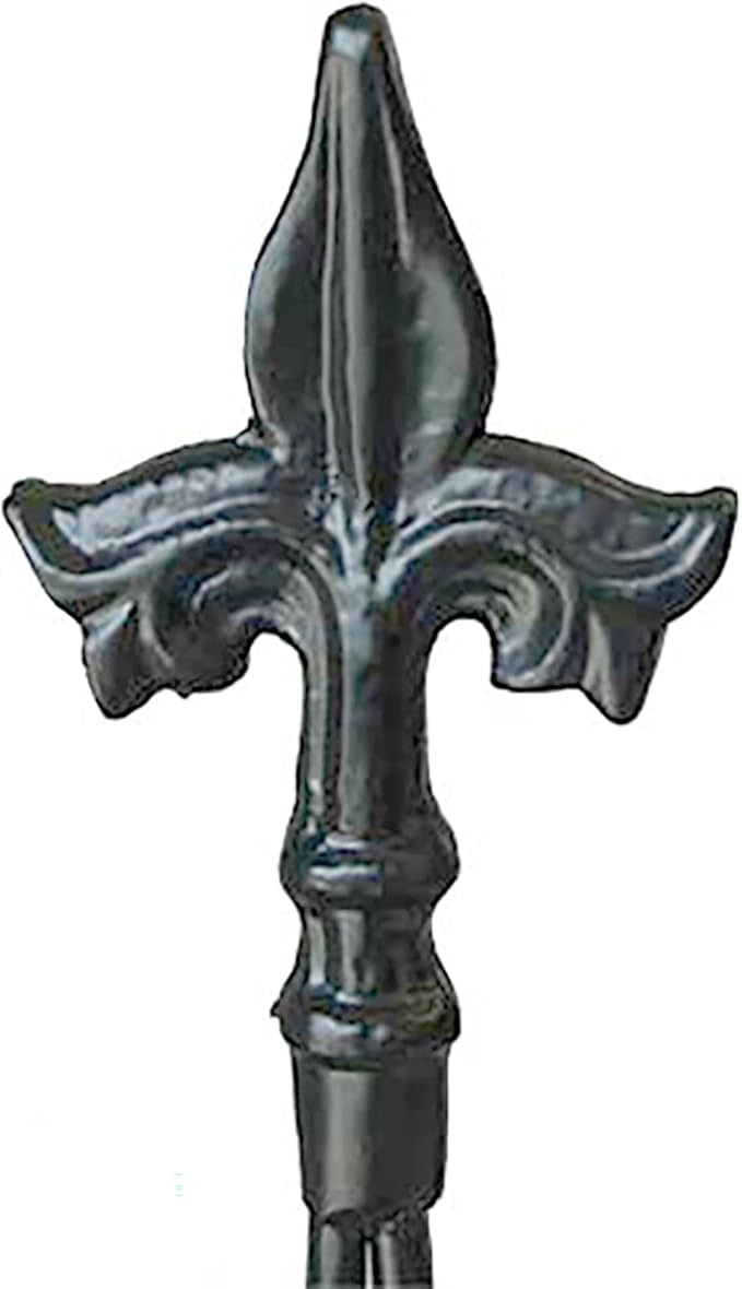 Achla Fleur De Lis Topiary Frame Set of 4, 78 Inch Wrought Iron Plant Supports, Outdoor Garden Trellis Supports for Climbing Plants, Decorative Black Garden Plant Support Stakes