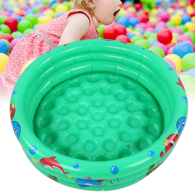 Sturdy Round Inflatable Baby Toddlers Swimming Pool with Good Materials Portable Inflatable Children Little Green Pool for Kids(Green 90cm) Children's Swimming Series