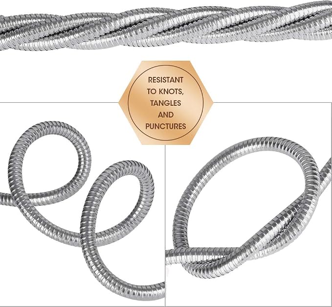 BEAULIFE 304 Stainless Steel Metal Garden Hose 75 Feet with Brass Garden Hose Nozzle Flexible, Portable & Lightweight Kink Free Garden Water Outdoor Hose