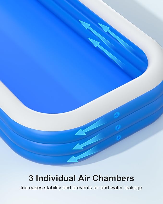 Extra Large Inflatable Swimming Pool for Adults - 180'' x 76'' x 22'' Extra Large Blow-Up Pool Oversized Thickened Family with Pump, 15FT Extra Long Inflatable Pools for Backyard, Easy Set Big Pool